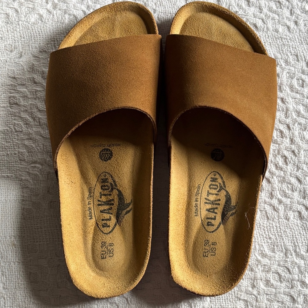 Plakton’s Women's Tan Slide Sandals